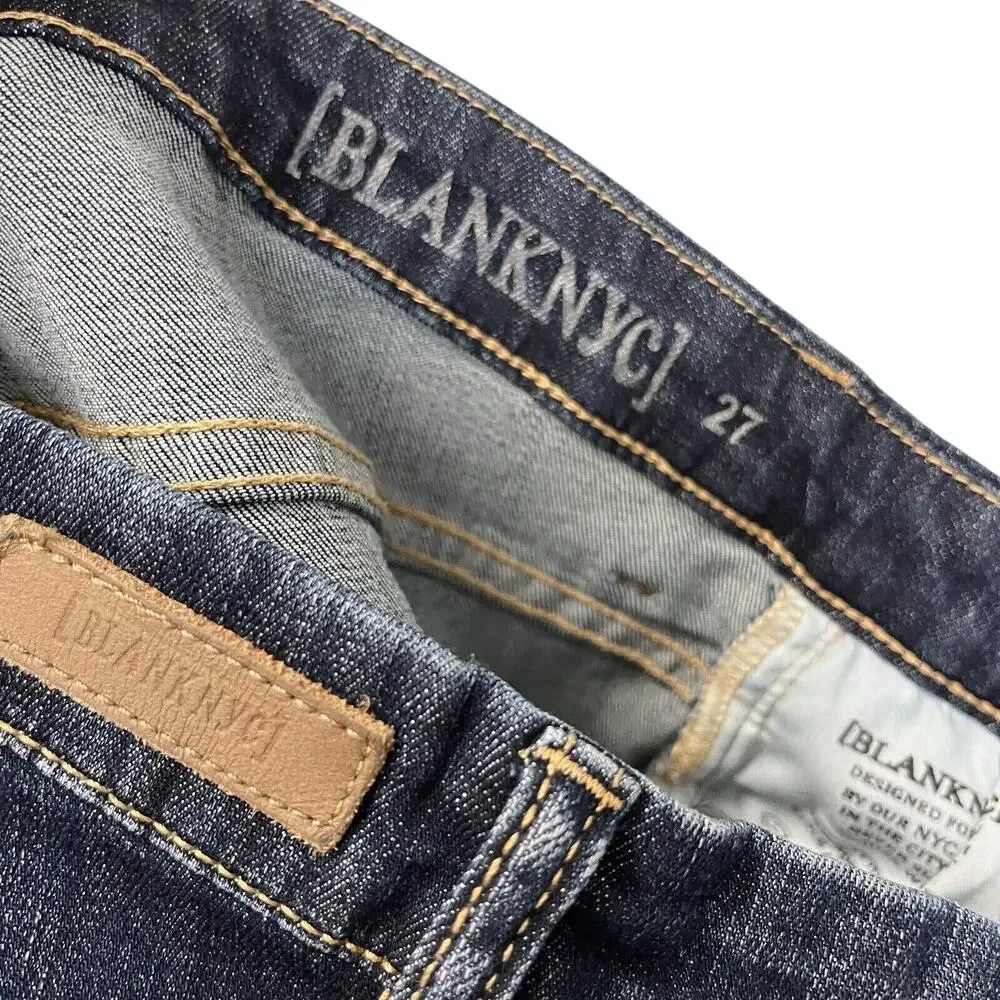 Blanknyc | Dark Wash Skinny Patchwork Jeans Distressed Size 27 Sundance
